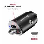 Swissten CL adaptér 2× USB-C 45 W Nano, čierny
