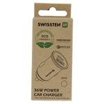SWISSTEN CL USB adaptér do auta Power Delivery USB-C + Quick Charge USB 3.0 36W, nabíjačka, strieborný (ECO PACKAGE)
