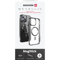 Swissten Clear Jelly MagStick iPhone 16, černé