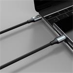 SWISSTEN DÁTOVÝ KÁBEL TEXTILE II USB-C / USB-C 1,5 M ČIERNY
