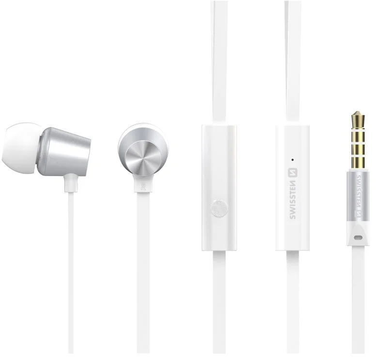 SWISSTEN Earbuds Dynamic YS500 bielo strieborné 51107002
