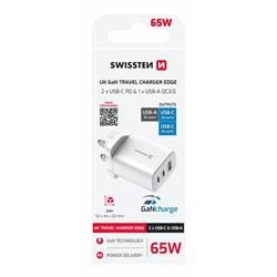 Swissten Edge GaN sieťový adaptér 65 W, biely (UK)