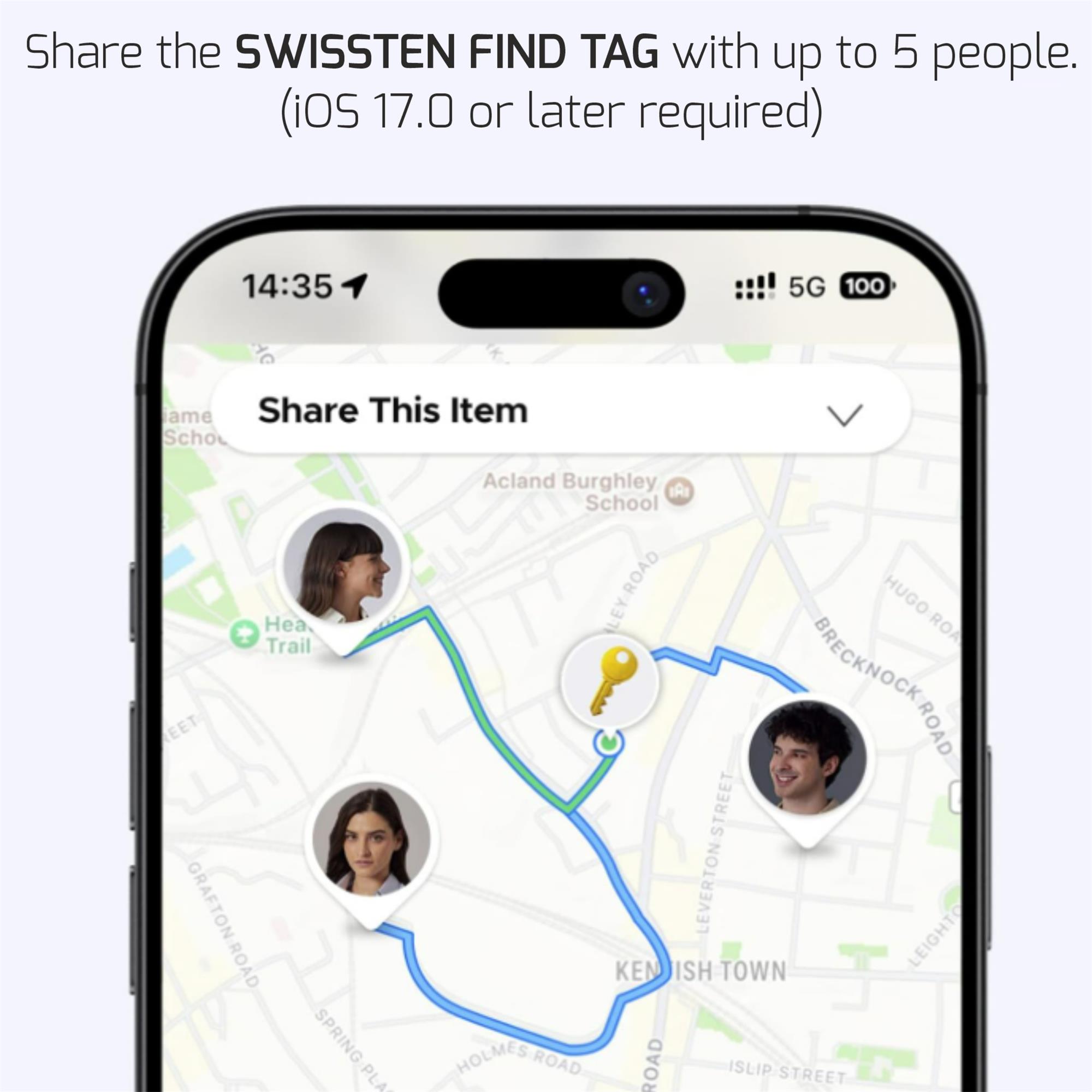 Swissten Find Tag lokátor s Apple Find My, bílý