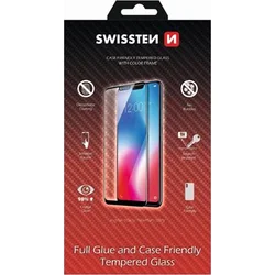 Swissten FULL GLUE, farebný rám, 2,5D ochranné sklo pre Huawei P Smart 2019/HONOR 10 Lite Black - Black