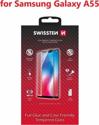 Swissten Full Glue sklo pre Samsung Galaxy A55, čierne