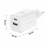 Swissten GaN adaptér 45W + USB-A, bílý  