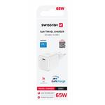 Swissten GaN adaptér 65W, bílý  
