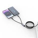 Swissten kabel 2v1 USB-C 100 W 1,5 m, černý