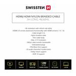 Swissten Kabel HDMI / HDMI 4K 60Hz 3,0m, nylon