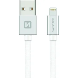 Swissten kabel Lightning 0.2 m, stříbrný  