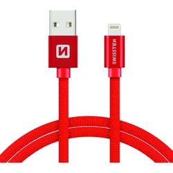 Swissten kabel Lightning 2 m, červený  