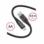 Swissten kabel Silicone USB-A / Lightning 0,4 m, černý