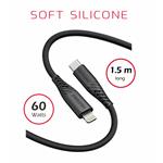 Swissten kabel Silicone USB-C / Lightning 30 W, černý