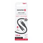 Swissten kabel Silicone USB / USB-C 60 W, černý
