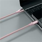 Swissten kabel Textile II USB-C / Lightning 1,5 m, růžový
