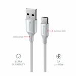 Swissten kabel Textile II USB / USB-C 1,5 m, bílý