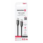 Swissten kabel Textile USB-C / USB-C 0,2 m, černý