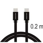 Swissten kabel Textile USB-C / USB-C 0,2 m, černý