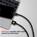 Swissten kabel Textile USB / Micro USB 2 m, černý