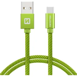 Swissten kabel USB-C, zelený, 1.2 m  