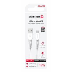 Swissten kabel USB / Micro USB 1 m, bílý