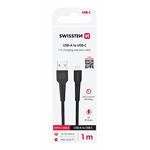 Swissten kabel USB / USB-C 1 m, černý