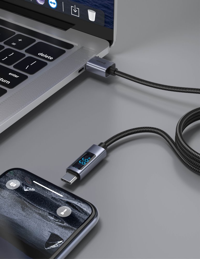 Swissten LCD kabel USB-A / USB-C