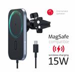 SWISSTEN MAGNETICKÝ DRŽÁK DO VENTILACE AUTA S BEZDRÁTOVÝM NABÍJENÍM 15W (kompatibilní s MagSafe)