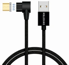Swissten magnetický kabel Micro USB 1,2 m, černý