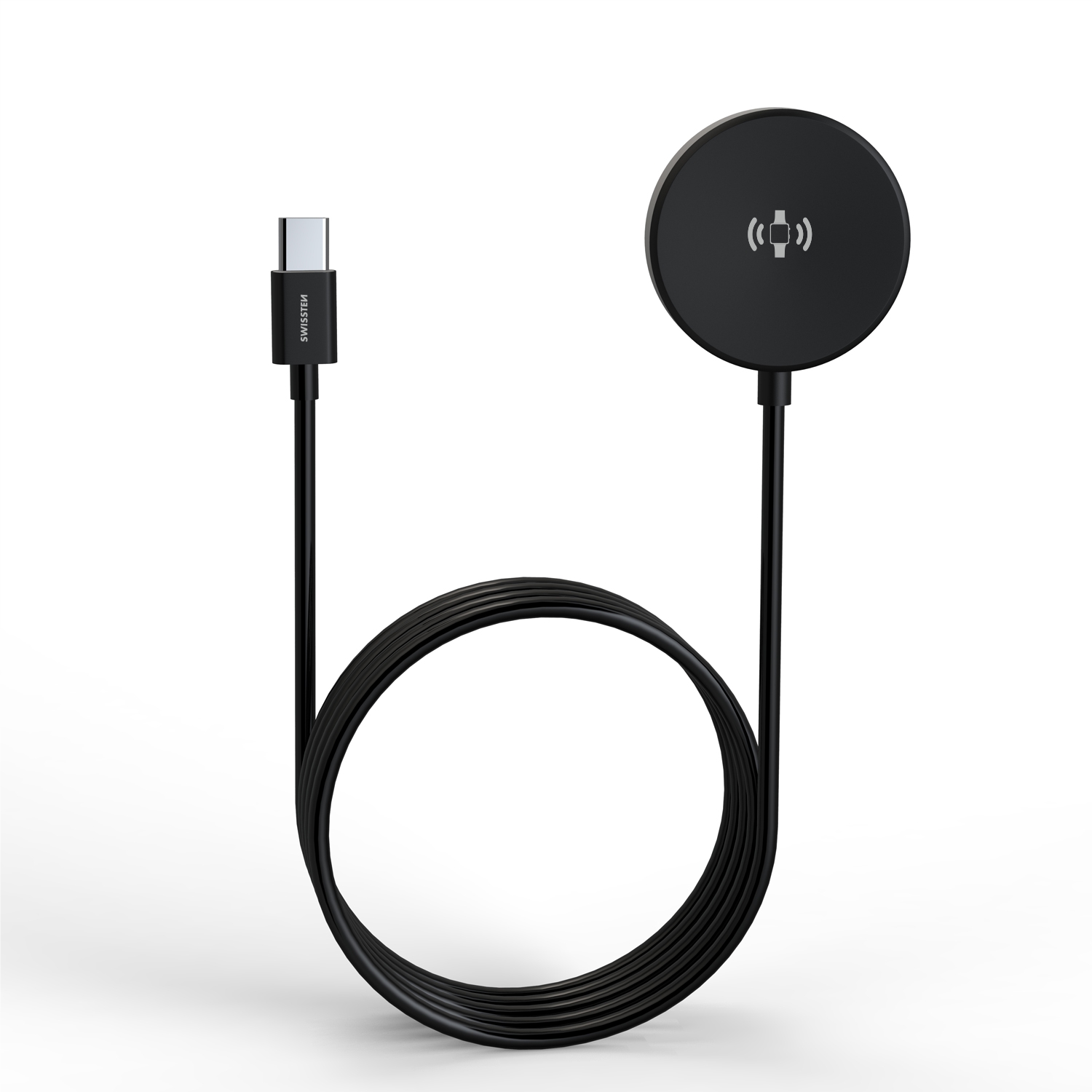 Swissten magnetický kabel pro Galaxy Watch, USB-C, 1,2m, černý
