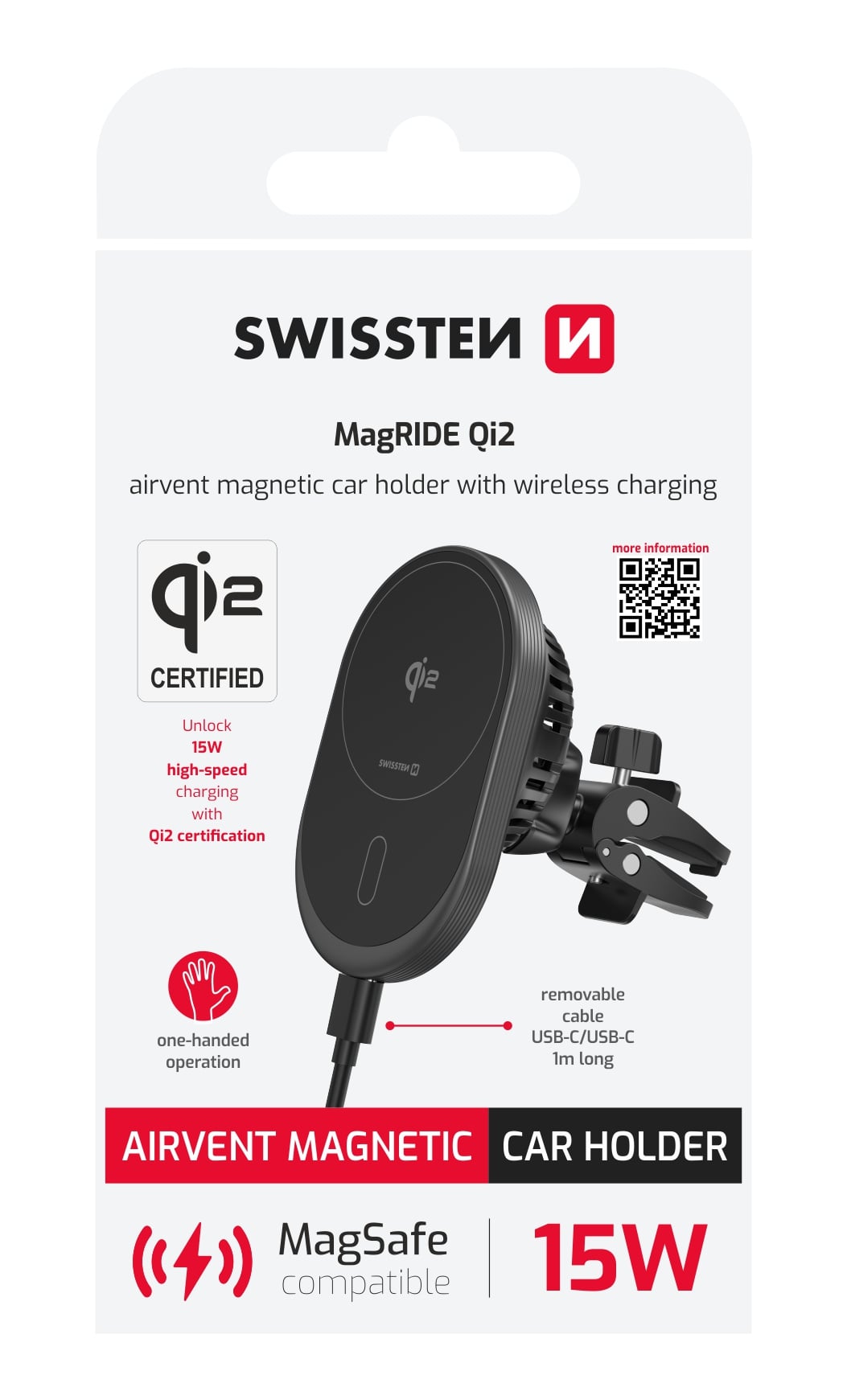 Swissten MagRide držák s nabíjením 15 W