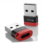 Swissten Nabíjecí adaptér s blokací dat DataGUARD USB-A (samec) / USB-C (samice), černý