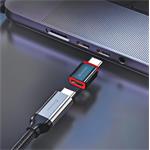 Swissten Nabíjecí adaptér s blokací dat DataGUARD USB-C (samec) / USB-C (samice), černý