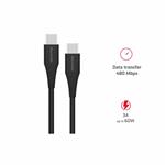 Swissten Nabíjecí kabel USB-C / USB-C 1,0m, černý
