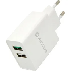 Swissten nabíječka QC 3.0 2× USB, bílá