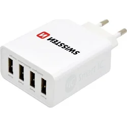 Swissten nabíječka Smart IC 4× USB, bílá