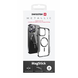 Swissten Pouzdro Clear Jelly MagStick Metallic Pro Apple iPhone 13, černé