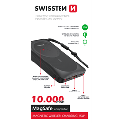 Swissten Power bank 10000mAh (kompatibilní s MagSafe)