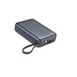 SWISSTEN POWER BANK 20000 mAh S INTEGROVANÝM USB-C A SVETELNÝMI KÁBLAMI STRIEBORNÁ STRIEBORNÁ