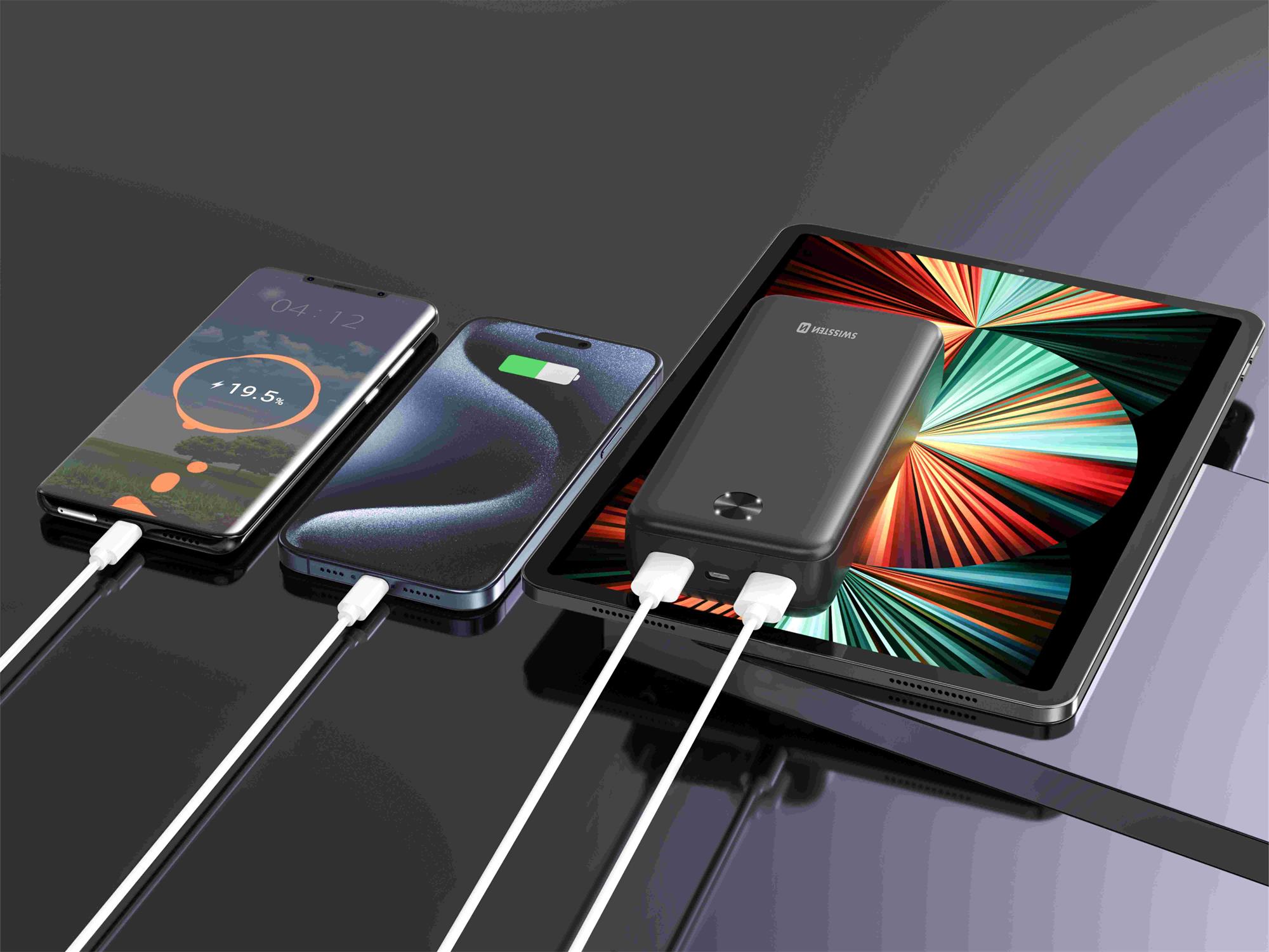 SWISSTEN POWER BANK 20000 mAh WORX PRO BLACK