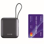 Swissten Power bank Space 10000mAh 35W s integrovaným kabelem USB-C, stříbrná