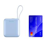 Swissten Power bank Space 10000mAh s integrovanými kabely USB-C a Lightning, modrá