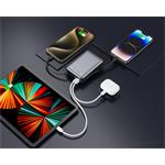 Swissten powerbanka 20000 mAh s kabely, stříbrná