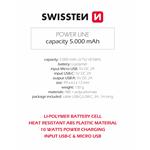 Swissten powerbanka Power Line 5000 mAh, černá