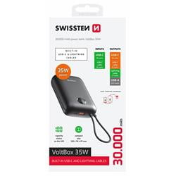 Swissten powerbanka Voltbox 30000 mAh, černá