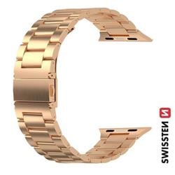 Swissten řemínek Apple Watch kovový 38–41 mm, růžovo-zlatý  