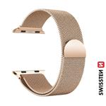 Swissten řemínek Apple Watch milánský 42–49 mm, zlatý  
