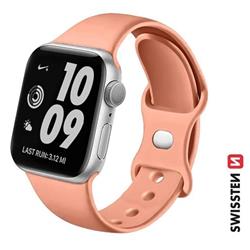 Swissten řemínek Apple Watch silikonový 38–41 mm, oranžovo-růžový  
