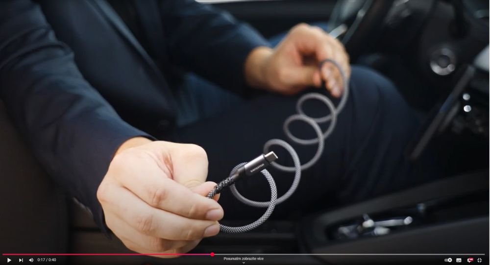 Swissten samonavíjací magnetický kábel USB-C/Lightning 1 m