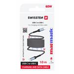 Swissten samonavíjací magnetický kábel USB-C/USB-C, 1 m